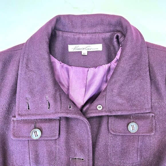 Kenneth Cole Wool Blend Coat | Purple | Size 12 | Pre-Loved - Picture 9 of 16